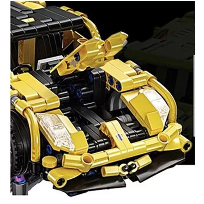 Jucarii, Copii si Bebe - Jucarii si jocuri - Seturi de constructie si cuburi - Seturi de constructie - Set constructie Auto, pachet ansamblare masina cu peste 500 piese micro, copii 6 ani+ - Galben - Infinity.ro