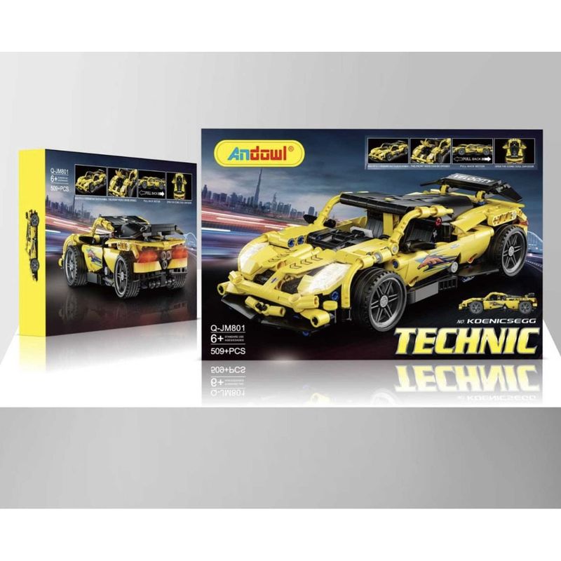 Jucarii, Copii si Bebe - Jucarii si jocuri - Seturi de constructie si cuburi - Seturi de constructie - Set constructie Auto, pachet ansamblare masina cu peste 500 piese micro, copii 6 ani+ - Galben - Infinity.ro