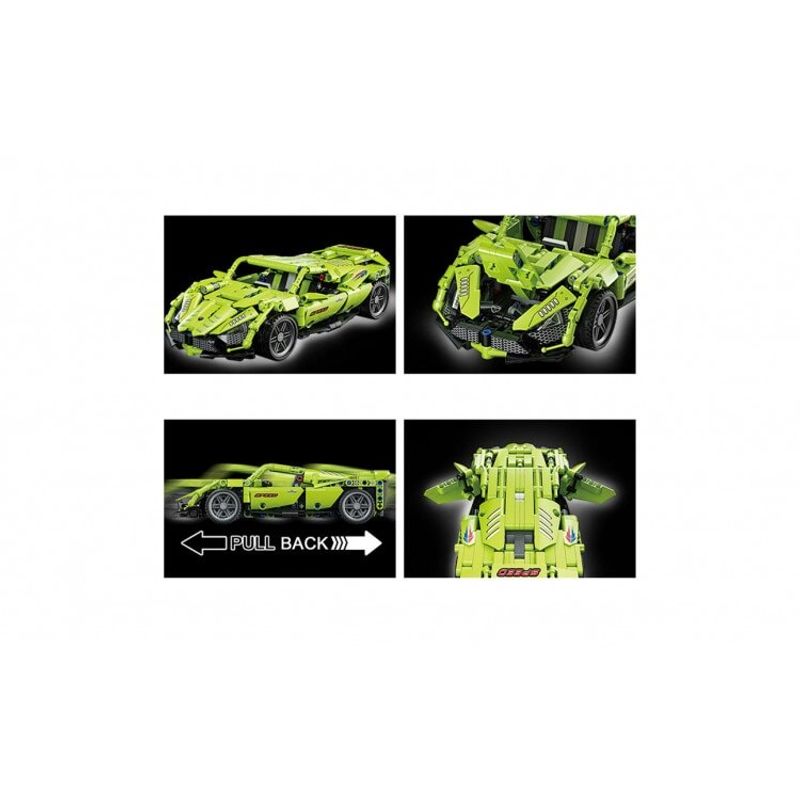 Jucarii, Copii si Bebe - Jucarii si jocuri - Seturi de constructie si cuburi - Seturi de constructie - Set constructie Auto, pachet ansamblare masina, 509 piese micro, Verde, copii 6 ani+ - Verde - Infinity.ro