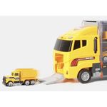 Jucarii, Copii si Bebe/Jucarii si jocuri/Vehicule si jucarii cu telecomanda/Masinute - Set jucarii cu tir si 6 camioane din plastic pentru copii de peste 3 ani - Multicoclor - Infinity.ro