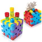 Jucarii, Copii si Bebe - Jucarii si jocuri - Seturi de constructie si cuburi - Cuburi si caramizi - Set de joaca Quercetti Qubo Cuburi de construit pentru copii de peste 1 an, multicolor - Infinity.ro