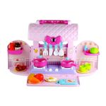 Jucarii, Copii si Bebe - Jucarii si jocuri - Jucarii de rol - Bucatarii copii - Bucatarie mini pentru copii, cu accesorii in gentuta, roz - Infinity.ro