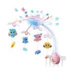 Jucarii, Copii si Bebe - Jucarii si jocuri - Jucarii bebelusi - Carusel patut - Carusel Muzical cu Proiectii si Telecomanda, 13 Melodii Linistitoare si 500 Sunete, Roz/Albastru - Albastru - Infinity.ro