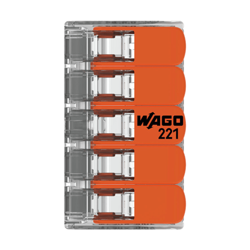 Casa si Gradina - Electrice - Smart Home - Accesorii control acces si supraveghere - Conector derivatie 5 fire, max. 6 mmA² (15 buc.), WAGO - Infinity.ro