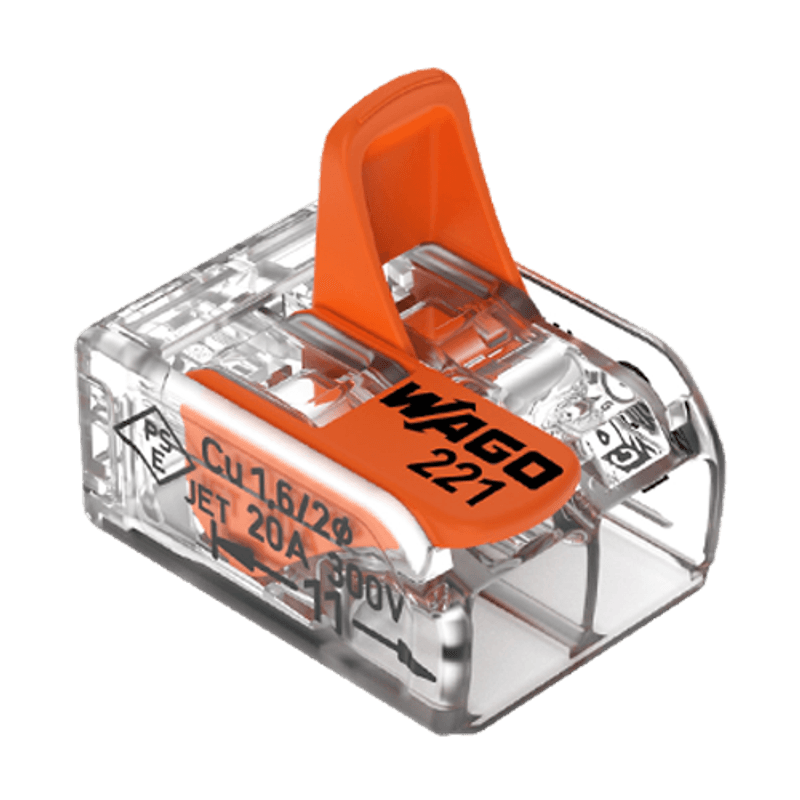 Casa si Gradina - Electrice - Smart Home - Accesorii control acces si supraveghere - Conector derivatie 2 fire, max. 4 mmA² (100 buc.), WAGO - Infinity.ro