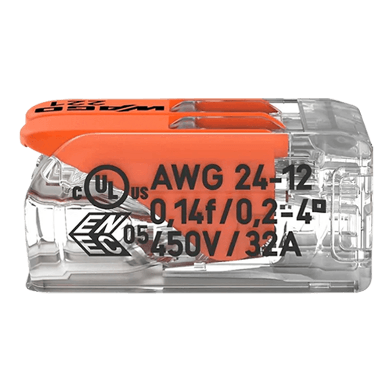 Casa si Gradina - Electrice - Smart Home - Accesorii control acces si supraveghere - Conector derivatie 2 fire, max. 4 mmA² (100 buc.), WAGO - Infinity.ro