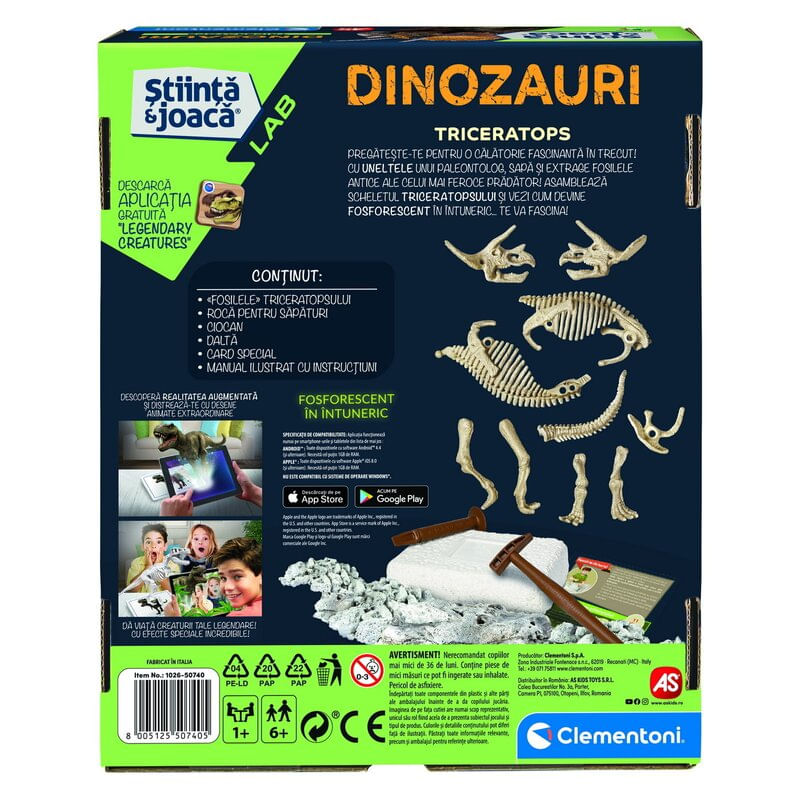 Jucarii, Copii si Bebe - Jucarii si jocuri - Jucarii & jocuri educative - Jocuri si jucarii educative - Descopera Dinozaurul Triceratops - Infinity.ro