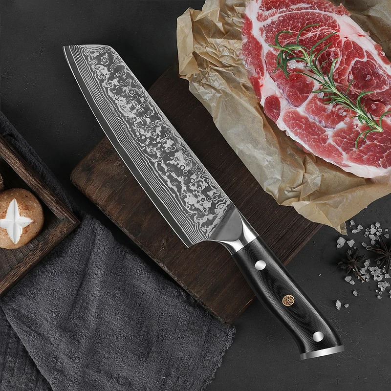 Casa si Gradina - Bucatarie si vesela - Vesela si tacamuri - Cutite si seturi de cutite - Cutitul Bucatarului, Cutit Profesional Japonez Kiritsuke , Otel de Damasc, HRC 60,66 Straturi, Cutie Inclusa, - Infinity.ro