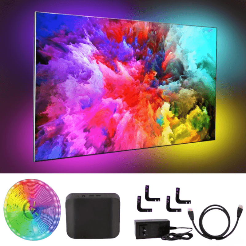 Casa si Gradina - Corpuri si surse de iluminat - Benzi LED - Kit banda LED SMART pentru televizor, Conectare HDMI, Aplicatie, Sincronizare imagine si sunet, Diagonale 190 215 cm - Infinity.ro