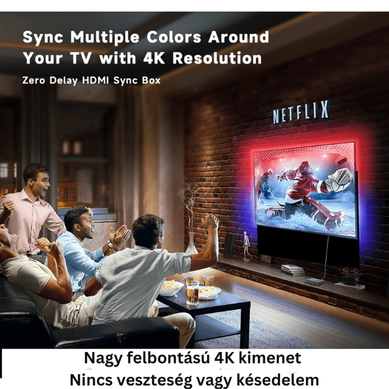 Casa si Gradina - Corpuri si surse de iluminat - Benzi LED - Kit banda LED SMART pentru televizor, Conectare HDMI, Aplicatie, Sincronizare imagine si sunet, Diagonale 190 215 cm - Infinity.ro