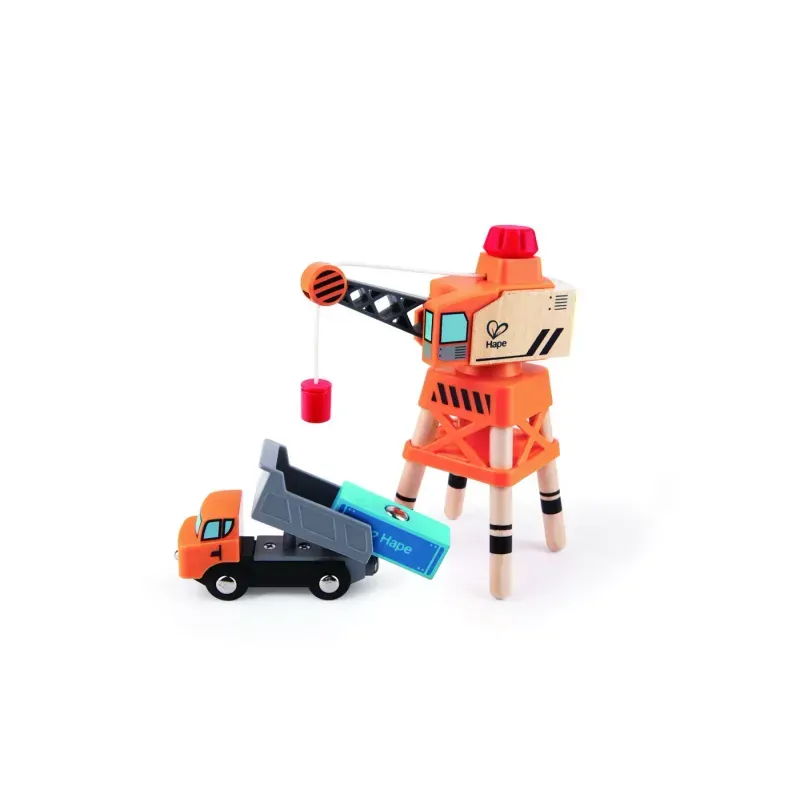 Jucarii, Copii si Bebe - Jucarii si jocuri - Vehicule si jucarii cu telecomanda - Utilaje constructie de jucarie - Macara turn cu camion si incarcatura de lemn magnetica - Infinity.ro