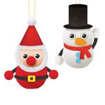 Casa si Gradina - Decoratiuni - Decoratiuni de sezon - Set creatii artistice de craciun, mos craciun si om de zapada, multicolor, pompon, decoratiuni festive - Infinity.ro