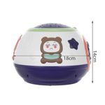 Casa si Gradina - Corpuri si surse de iluminat - Veioze si lampi - Lampi de veghe copii - Lampa de noptiera cu proiector, pentru copii, muzicala, 4 moduri, 3xAA, mov si alb, 18x14 cm - Infinity.ro