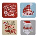 Casa si Gradina - Decoratiuni - Decoratiuni de sezon - Set suporturi pahare, model craciun, 4 bucati, multicolor, 10x 10cm - Infinity.ro