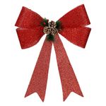 Casa si Gradina - Decoratiuni - Decoratiuni de sezon - Fundita decorativa craciun, model con crengute si pomusoare, rosu, 36 x 47cm - Infinity.ro