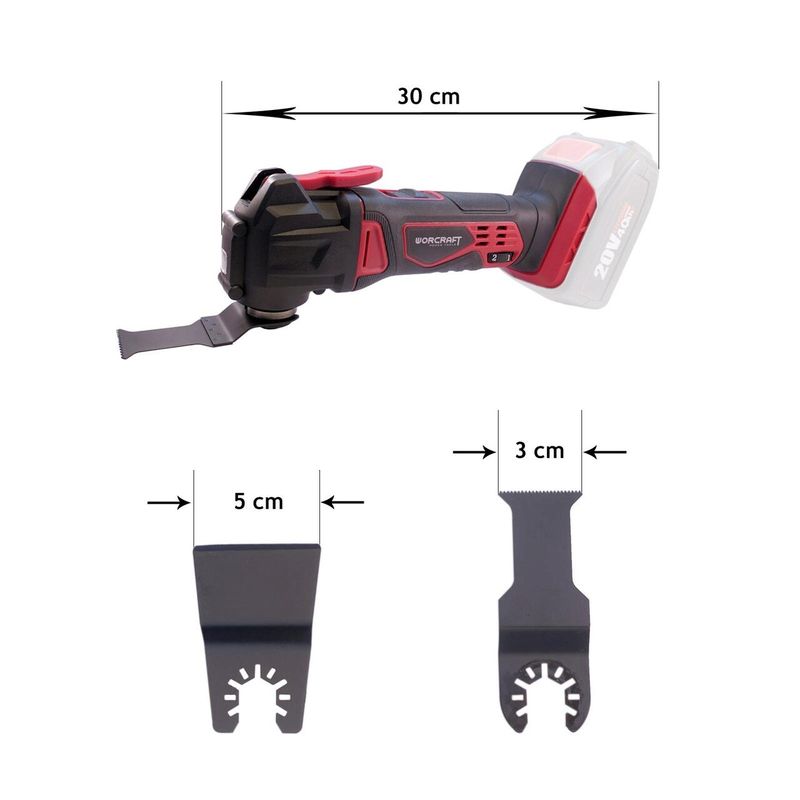 Casa si Gradina - Constructii - Scule electrice si accesorii - Scule multifunctionale si accesorii - Unealta multifunctionala, 20V Li-ion (acumulator neinclus), Worcraft - Infinity.ro