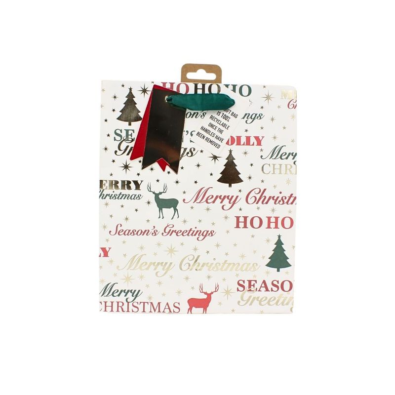 Market - Cadouri - Pungi cadou si accesorii - Punga de cadou, din hartie, colectia Clairefontaine de la Eurowrap, 33x26,5 cm, burduf de 14 cm, Season's Greetings - Infinity.ro