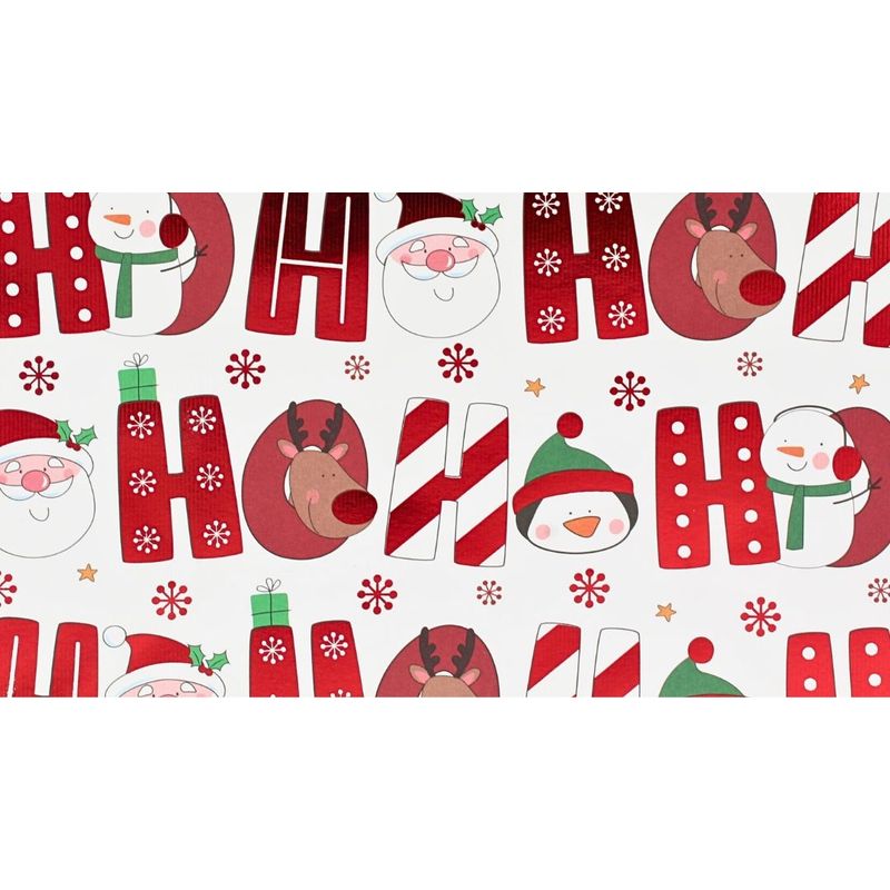 Market - Cadouri - Pungi cadou si accesorii - Punga de cadou, din hartie, colectia Clairefontaine de la Eurowrap, 45.5x33 cm, burduf de 15 cm, Ho ho ho - Infinity.ro