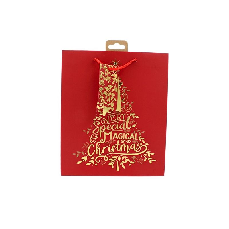Market - Cadouri - Pungi cadou si accesorii - Punga de cadou, din hartie, colectia Clairefontaine de la Eurowrap, 33x26,5 cm, burduf de 14 cm, Magical Xmas - Infinity.ro