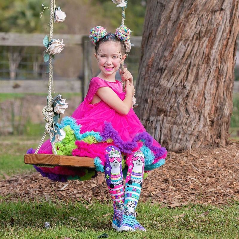 Fashion, accesorii si bijuterii - Copii - Lenjerie si pijamale copii - Sosete si dresuri copii - Sosete lungi colorate Madmia pentru fete fantasy Llama 6-99 ani - Infinity.ro