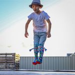 Fashion, accesorii si bijuterii - Copii - Lenjerie si pijamale copii - Sosete si dresuri copii - Sosete lungi colorate Madmia pentru baieti Robot 3-5 ani - Infinity.ro