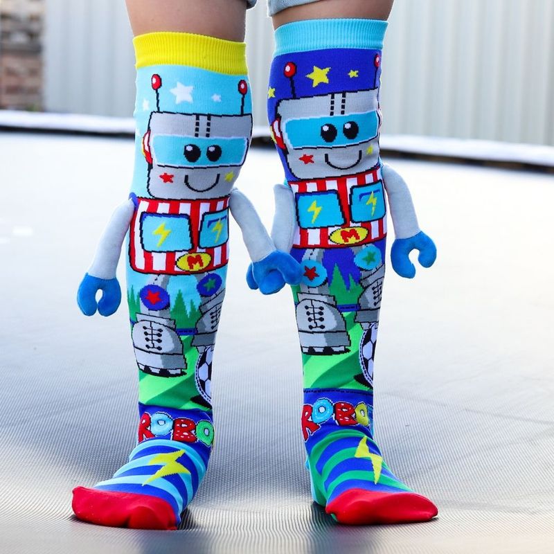 Fashion, accesorii si bijuterii - Copii - Lenjerie si pijamale copii - Sosete si dresuri copii - Sosete lungi colorate Madmia pentru baieti Robot 3-5 ani - Infinity.ro