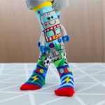 Fashion, accesorii si bijuterii - Copii - Lenjerie si pijamale copii - Sosete si dresuri copii - Sosete lungi colorate Madmia pentru baieti Robot 3-5 ani - Infinity.ro