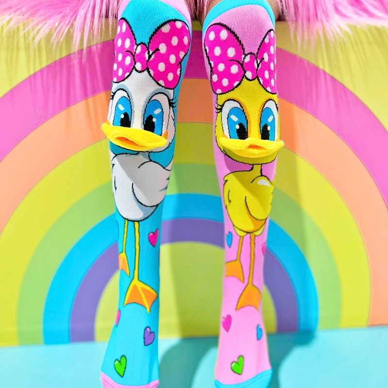 Fashion, accesorii si bijuterii - Copii - Lenjerie si pijamale copii - Sosete si dresuri copii - Sosete lungi colorate Madmia pentru fete Fluffy duck 3-5 ani - Infinity.ro