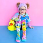 Fashion, accesorii si bijuterii - Copii - Lenjerie si pijamale copii - Sosete si dresuri copii - Sosete lungi colorate Madmia pentru fete Fluffy duck 3-5 ani - Infinity.ro
