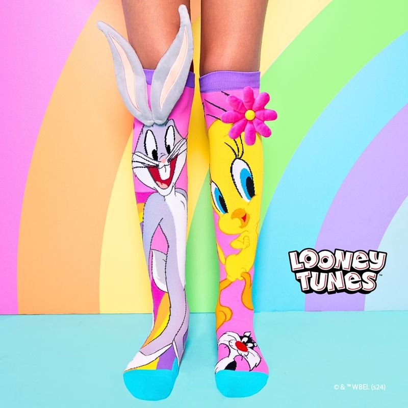 Fashion, accesorii si bijuterii - Copii - Lenjerie si pijamale copii - Sosete si dresuri copii - Sosete lungi colorate Madmia pentru fete Tweety&Bugs Bunny 6-99 ani - Infinity.ro