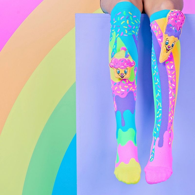 Fashion, accesorii si bijuterii - Copii - Lenjerie si pijamale copii - Sosete si dresuri copii - Sosete lungi colorate Madmia pentru fete Ice-cream&cupcake 3-5 ani - Infinity.ro