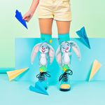 Fashion, accesorii si bijuterii - Copii - Lenjerie si pijamale copii - Sosete si dresuri copii - Sosete lungi colorate Madmia pentru baieti Hop Hop Bunny 3-5 ani - Infinity.ro