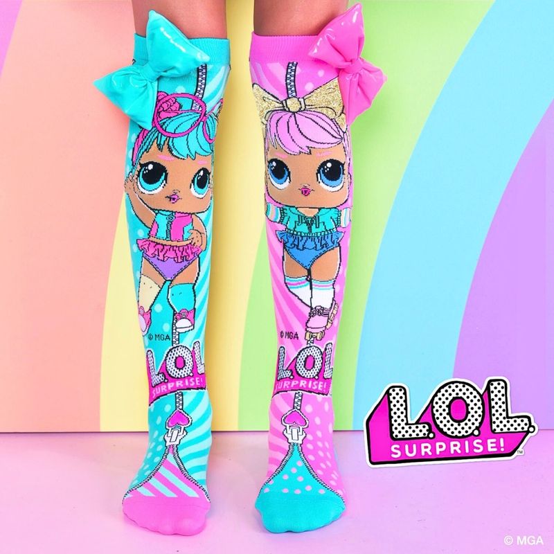 Fashion, accesorii si bijuterii - Copii - Lenjerie si pijamale copii - Sosete si dresuri copii - Sosete lungi colorate Madmia pentru fete LOL BonBon Dawn 3-5 ani - Infinity.ro