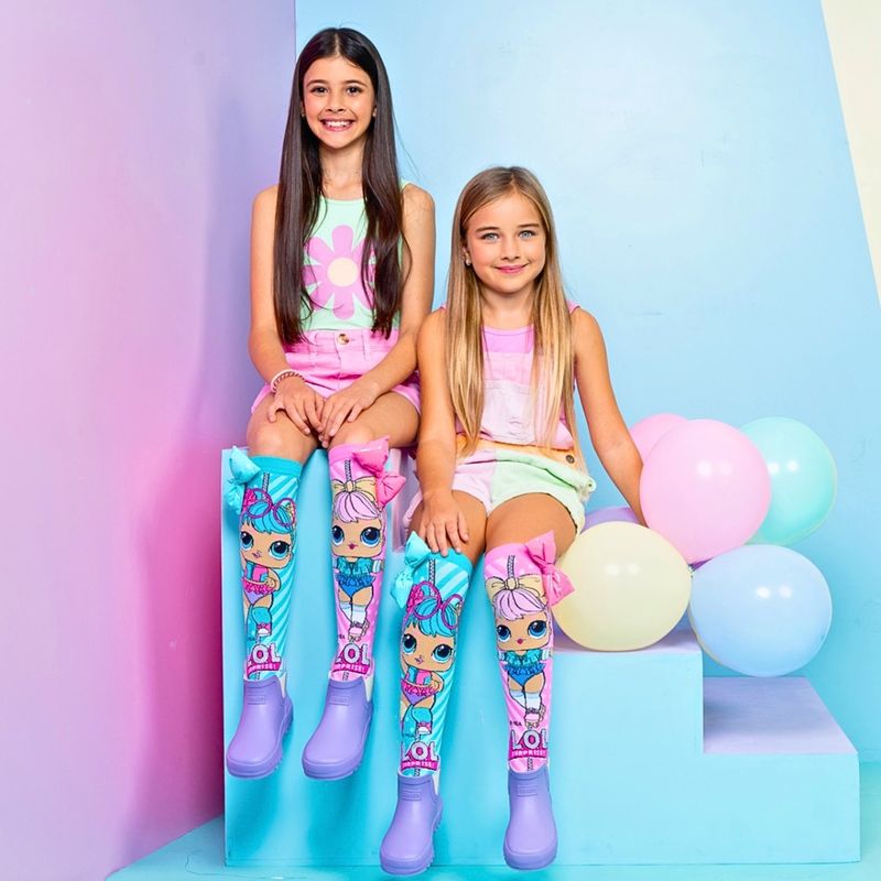 Fashion, accesorii si bijuterii - Copii - Lenjerie si pijamale copii - Sosete si dresuri copii - Sosete lungi colorate Madmia pentru fete LOL BonBon Dawn 3-5 ani - Infinity.ro