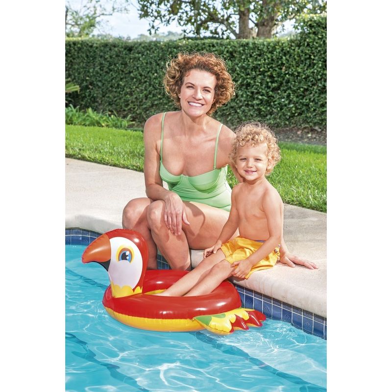 Jucarii, Copii si Bebe - Jucarii si jocuri - Jucarii de exterior - Colaci, ochelari si accesorii inot copii - Colac inot pentru copii, gonflabil, model papagal, 76 x 84 cm, Bestway 36128 - Infinity.ro
