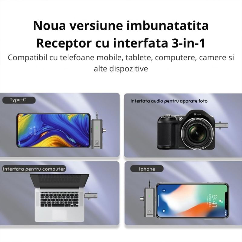 TV, Audio-Video si Foto/Audio profesionale/Microfoane - Set 2 Microfoane Profesionale Lavaliera - Infinity.ro