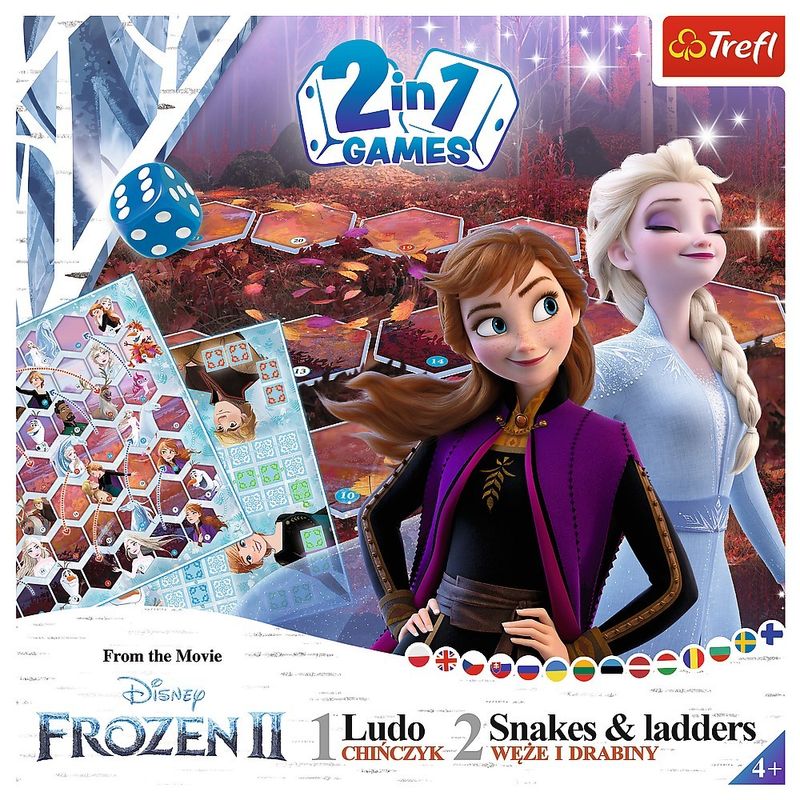 Jucarii, Copii si Bebe - Jucarii si jocuri - Jocuri si puzzle - Jocuri de societate - Joc frozen 2in1 ludo si serpisori scari - Infinity.ro