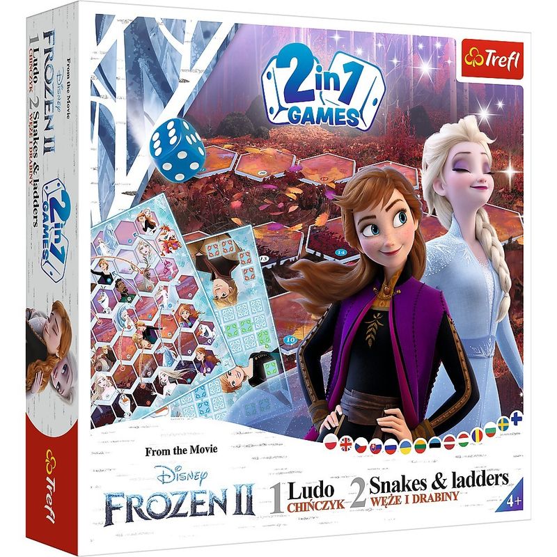 Jucarii, Copii si Bebe - Jucarii si jocuri - Jocuri si puzzle - Jocuri de societate - Joc frozen 2in1 ludo si serpisori scari - Infinity.ro