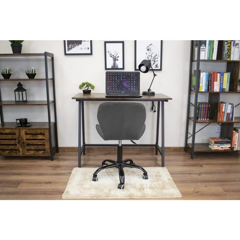Casa si Gradina - Mobilier - Scaune si fotolii - Scaune - Scaun de birou, Artool, Noto, catifea, gri si negru, 53.5x57.5x74-86 cm - Infinity.ro
