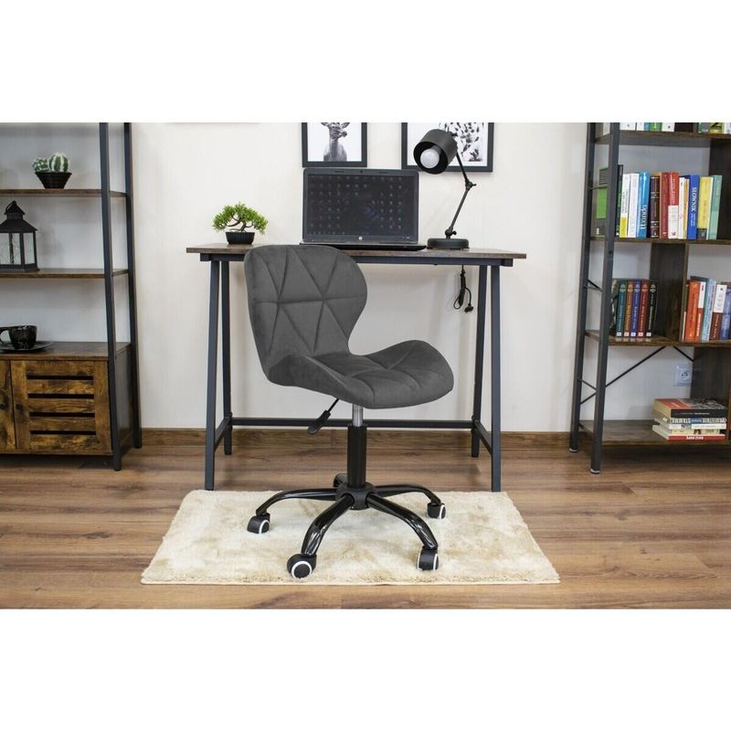 Casa si Gradina - Mobilier - Scaune si fotolii - Scaune - Scaun de birou, Artool, Noto, catifea, gri si negru, 53.5x57.5x74-86 cm - Infinity.ro