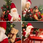 Casa si Gradina - Decoratiuni - Decoratiuni de sezon - Figurina decorativa craciun, model sanie cu mos craciun, iluminare led, culoare rosu, inaltime 49cm - Infinity.ro