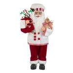 Casa si Gradina - Decoratiuni - Decoratiuni de sezon - Figurina decorativa, mos craciun cofetar, poliester, alb si rosu, 24 x 12 x 45cm - Infinity.ro