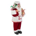 Casa si Gradina - Decoratiuni - Decoratiuni de sezon - Figurina decorativa, mos craciun cofetar, poliester, alb si rosu, 24 x 12 x 45cm - Infinity.ro