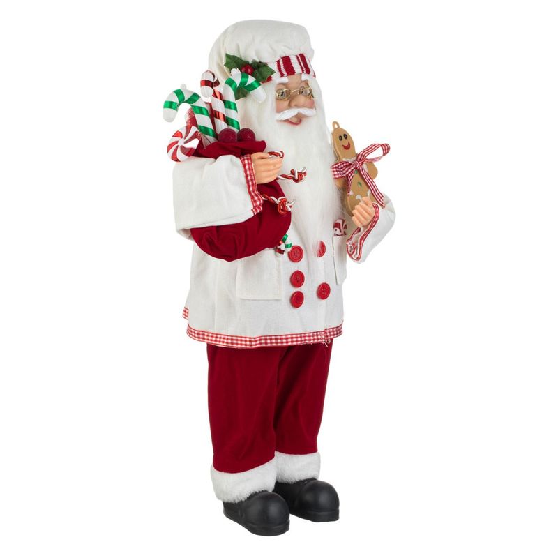 Casa si Gradina - Decoratiuni - Decoratiuni de sezon - Figurina decorativa, mos craciun cofetar, poliester, alb si rosu, 24 x 12 x 45cm - Infinity.ro