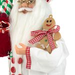 Casa si Gradina - Decoratiuni - Decoratiuni de sezon - Figurina decorativa, mos craciun cofetar, poliester, alb si rosu, 24 x 12 x 45cm - Infinity.ro