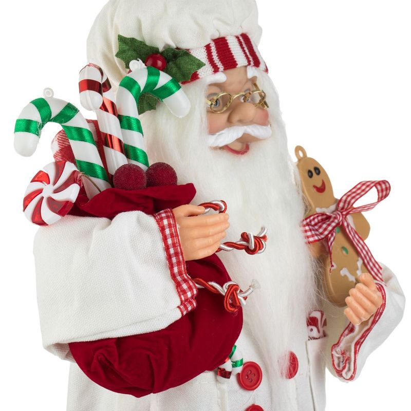 Casa si Gradina - Decoratiuni - Decoratiuni de sezon - Figurina decorativa, mos craciun cofetar, poliester, alb si rosu, 24 x 12 x 45cm - Infinity.ro