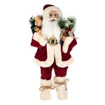 Casa si Gradina - Decoratiuni - Decoratiuni de sezon - Figurina decorativa de craciun, model mos craciun, culoare rosu-bej, inaltime 60cm, poliester - Infinity.ro