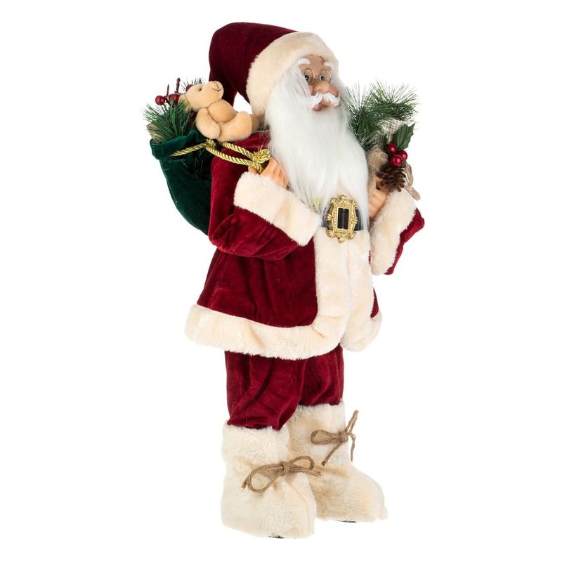 Casa si Gradina - Decoratiuni - Decoratiuni de sezon - Figurina decorativa de craciun, model mos craciun, culoare rosu-bej, inaltime 60cm, poliester - Infinity.ro