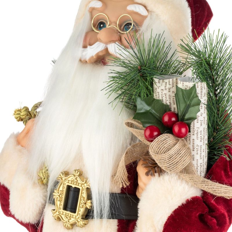 Casa si Gradina - Decoratiuni - Decoratiuni de sezon - Figurina decorativa de craciun, model mos craciun, culoare rosu-bej, inaltime 60cm, poliester - Infinity.ro