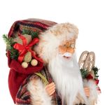 Casa si Gradina - Decoratiuni - Decoratiuni de sezon - Figurina decorativa craciun, mos craciun, costum carouri rosu bej, 45cm, poliester - Infinity.ro